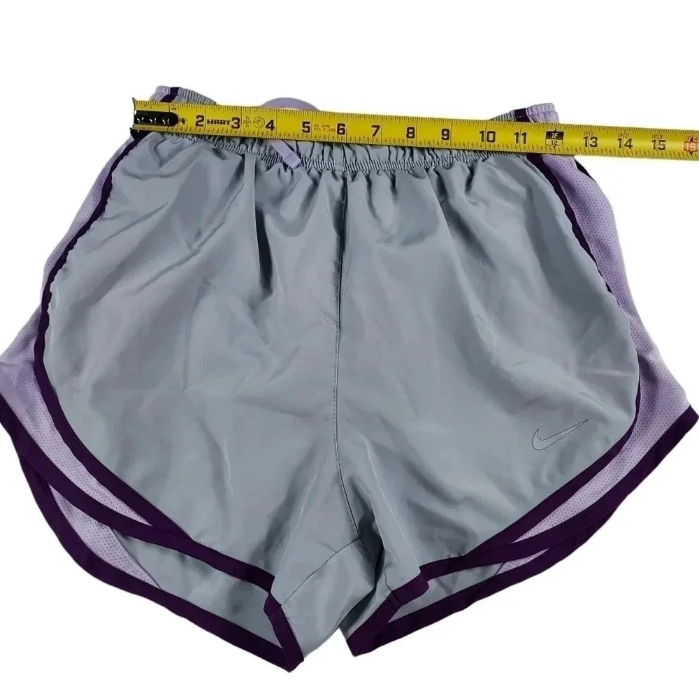 Nike Dri-Fit Grey & Purple Running Womens Shorts Small Integrated Underwear - Picture 7 of 10